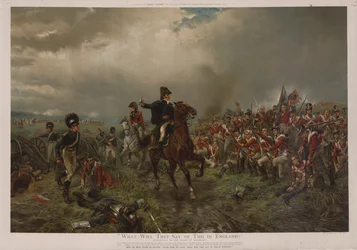 Vad kommer de att säga om detta i England? Wellington till trupperna vid Waterloo